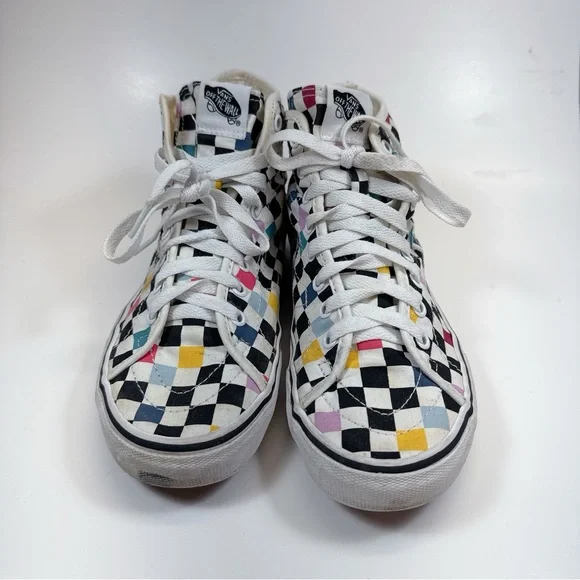 Vans 8 Unisex SK8 Hi Decon High Top Sneakers in Party Checkerboard CN - Picture 3 of 12
